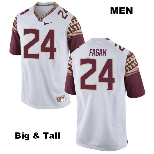 Men's NCAA Nike Florida State Seminoles #24 Cyrus Fagan College Big & Tall White Stitched Authentic Football Jersey VGS7869PA